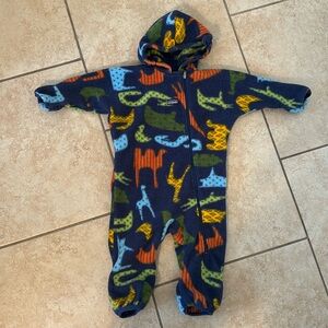 Patagonia Baby Toddler Fleece Bunting Vintage Retired Animal Print